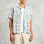 WAX LONDON Didcot Shirt in Pale Blue/Ecru