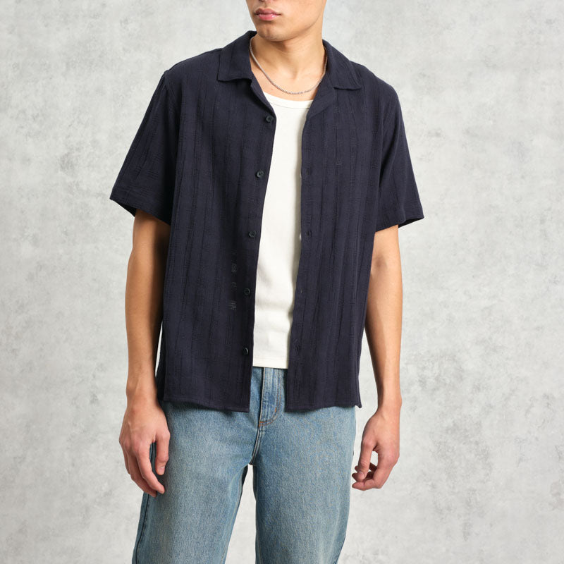 WAX LONDON Didcot Shirt in Navy