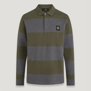 Drum L/S Polo Shirt in Tile Green/Charcoal Heather