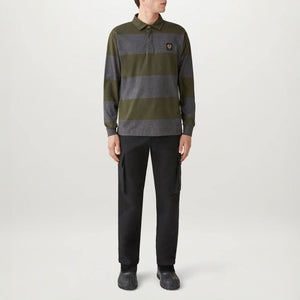 Drum L/S Polo Shirt in Tile Green/Charcoal Heather