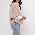 Dewi Faux Fur Cape in Powder