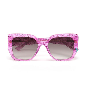 Diana Square Sunglasses in Pink Glitter