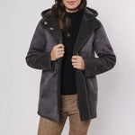 Dumi Reversible Faux Suede Coat in Graphite