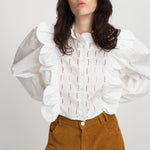 White Blouse with Tongues and Embroideries