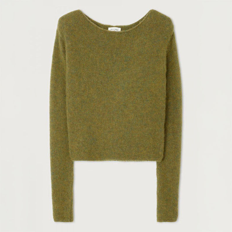 East Round Neck Knit in Kiwi Melange