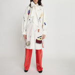 Embroidered Shirt Dress in Creme/White