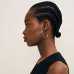 Classic Horn Hoop Earrings in Brown/Natural