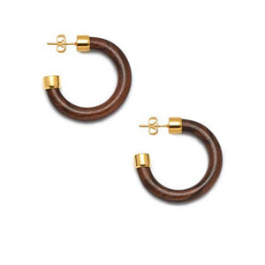 BRANCH JEWELLERY Small Rosewood Hoop Earrings with Gold Plated Metal