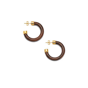 BRANCH JEWELLERY Small Rosewood Hoop Earrings with Gold Plated Metal