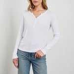 Easy Henley T Shirt in White