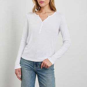 Easy Henley T Shirt in White