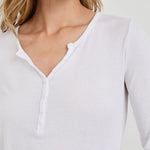 Easy Henley T Shirt in White