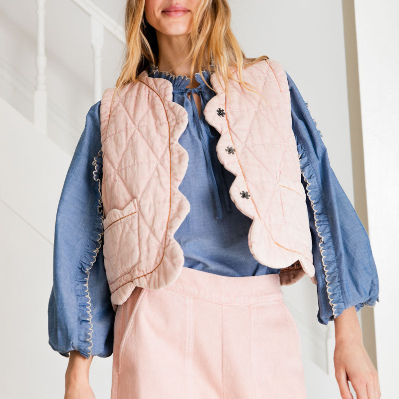 BONTE Estelle Gilet in Chalk Pink