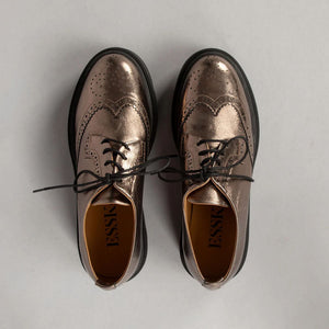 Eliza Brogue in Taupe Metallic