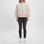 RINO & PELLE Elyn Reversible Bomber Jacket in Fog Grey & Clover Green