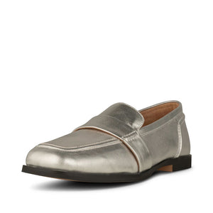 Erika Saddle Loafer in Silver Metallic