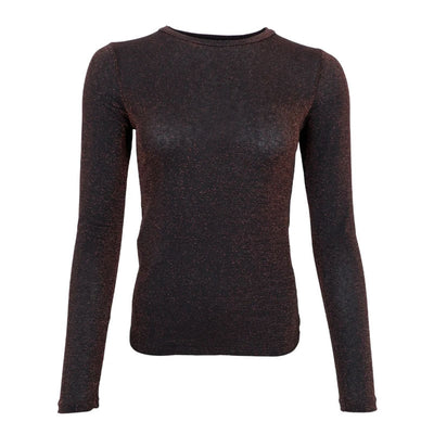 Faye Lurex L/S Top in Black Coffee