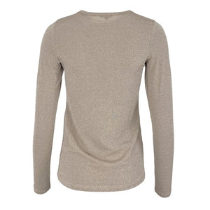 Faye Lurex L/S Top in Sand