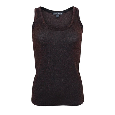 Faye Lurex Vest Top in Black Coffee