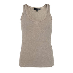 Faye Lurex Vest Top in Sand