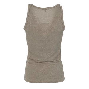 Faye Lurex Vest Top in Sand