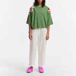 Fester Embroidered T Shirt in Emerald