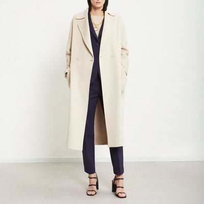 Double Face Wool Coat in Ecru