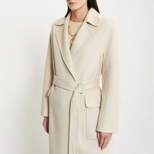 Double Face Wool Coat in Ecru