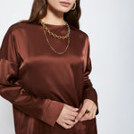 Viscose Overshirt in Chocolate