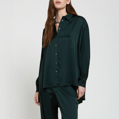 OTTOD AME Viscose Overshirt in Black