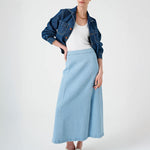 Faye Slip Skirt in Oceanic Blue