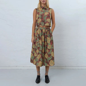 Embroidered Midi Skirt in Wild Flowers