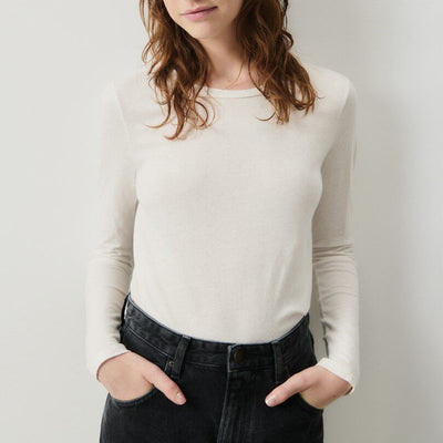 AMERICAN VINTAGE Gamipy Long Sleeve Top in White