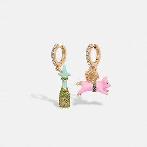 Geman Earrings with Charms in Gold