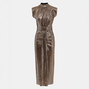 Gonnak Fitted Jersey Dress in Gold