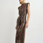 Gonnak Fitted Jersey Dress in Gold