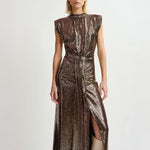 Gonnak Fitted Jersey Dress in Gold