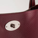 North South Bayswater Tote Heavy Grain Handbag in Black Cherry