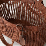 Large Woven Leather Tote in Vintage Oak