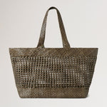 Large Woven Tote in Linen Green