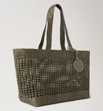 Large Woven Tote in Linen Green