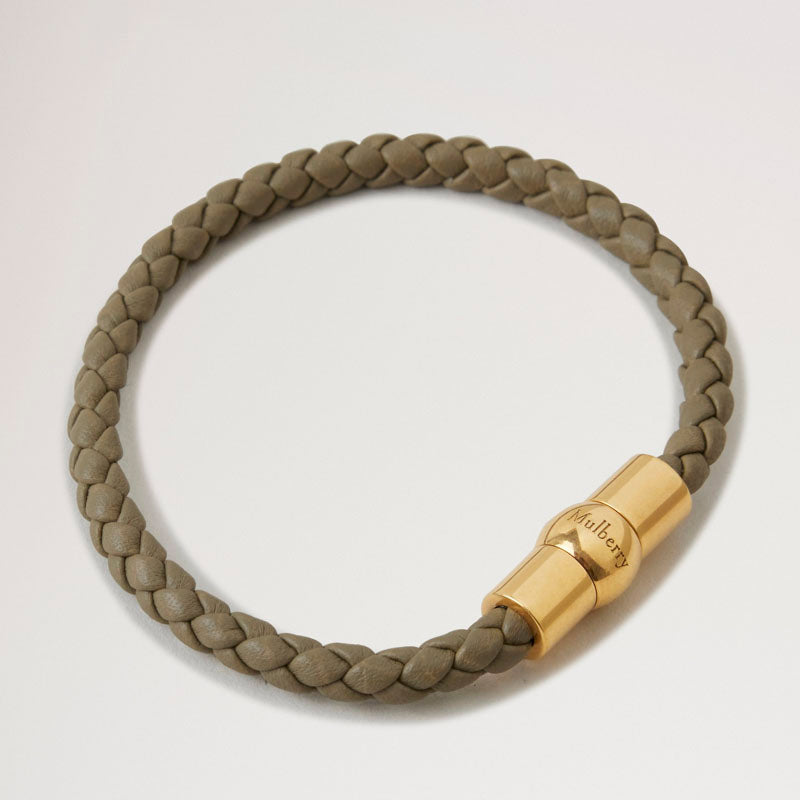 Iris Woven Leather Bracelet in Linen Green