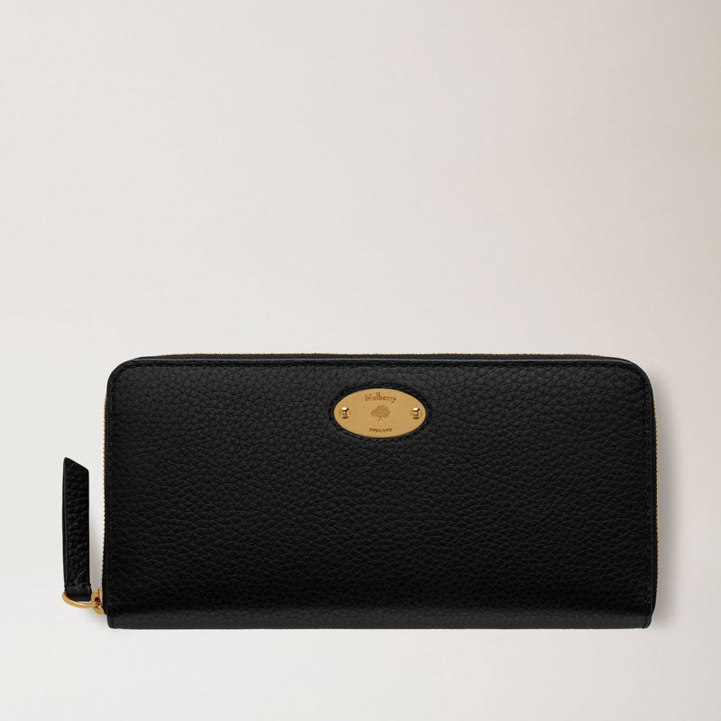 Mulberry Plaque 8 CC Zip SCG Purse in Black