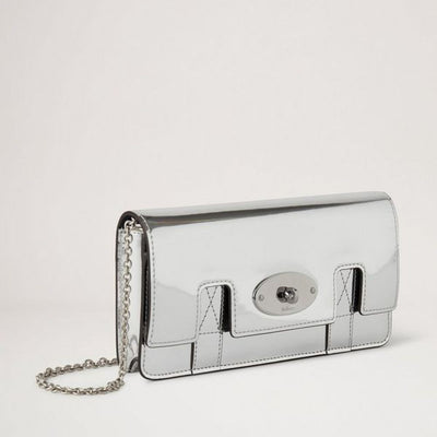 MULBERRY East West Bayswater Clutch Bag in Silver