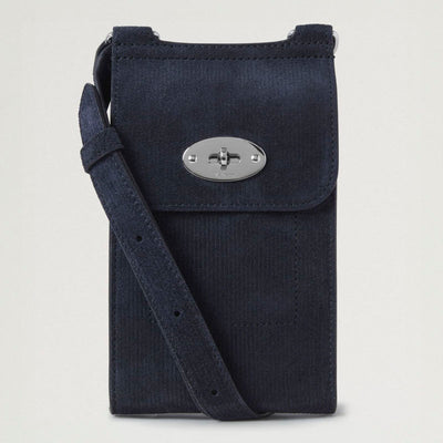 MULBERRY Mini Antony Cord Suede Pouch in Night Sky