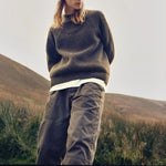 Gansey Crew Neck Sweater in Sage Mix