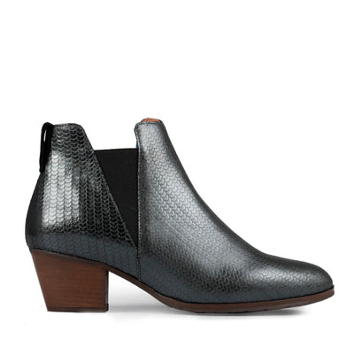 ESSKA Ginny Low Heeled Boots in Smoke Metallic