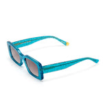 Grace Rectangle Sunglasses in Blue Glitter