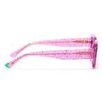 Grace Rectangle Sunglasses in Pink Glitter