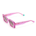 Grace Rectangle Sunglasses in Pink Glitter